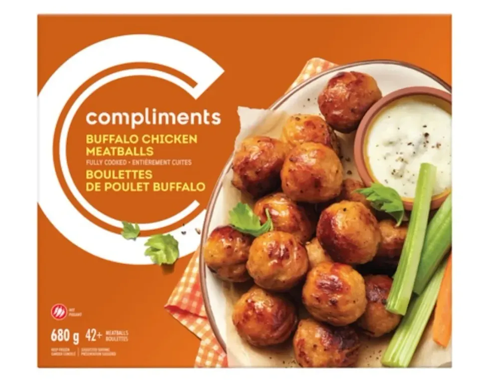 Compliments brand Buffalo Chicken Meatballs
