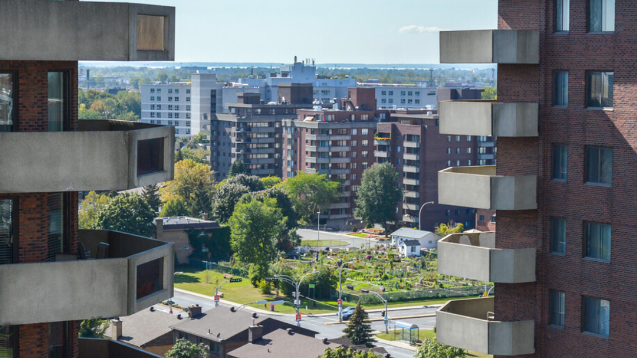 Condo buildings in Montreal, Quebec, Canada.