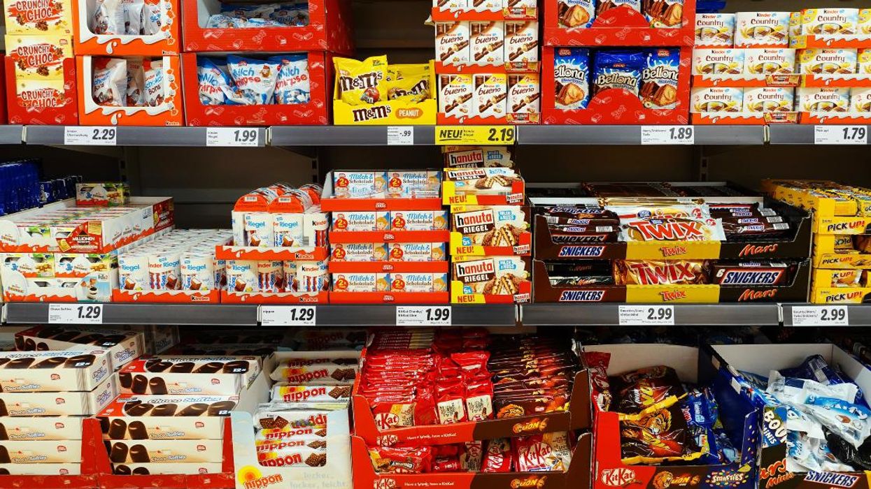 Confectionary aisle at a grocery store.