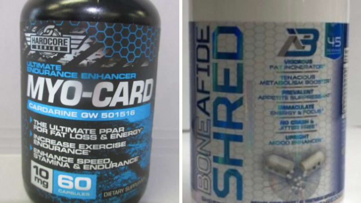 Containers of dietary supplements.