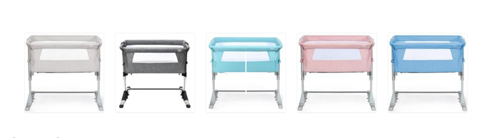 Costway portable baby cribs in colours beige, blue, green, grey and pink. \u200b