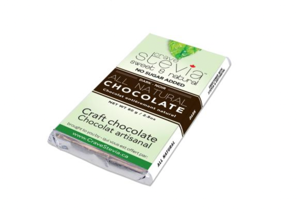 Crave Stevia Dark All Natural Chocolate bar.