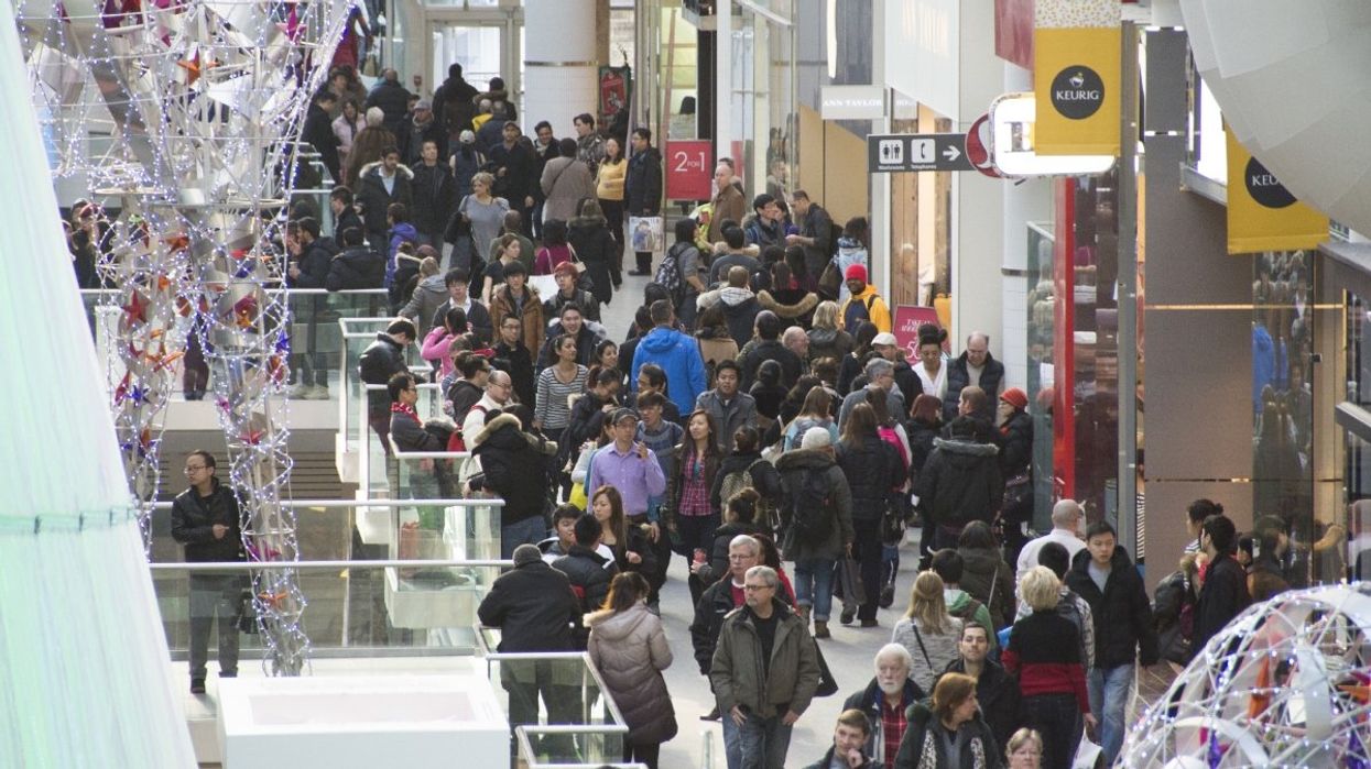 Crowds fill up a Canadian shopping mall on Boxing Day.
