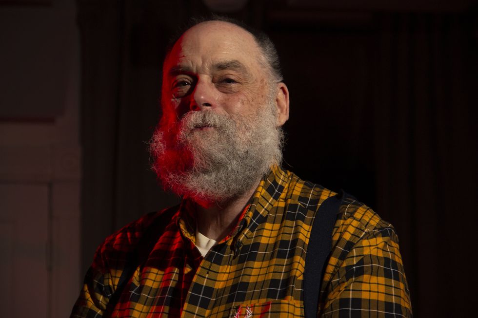 Dan Wylie photographed in the studio in 2023.