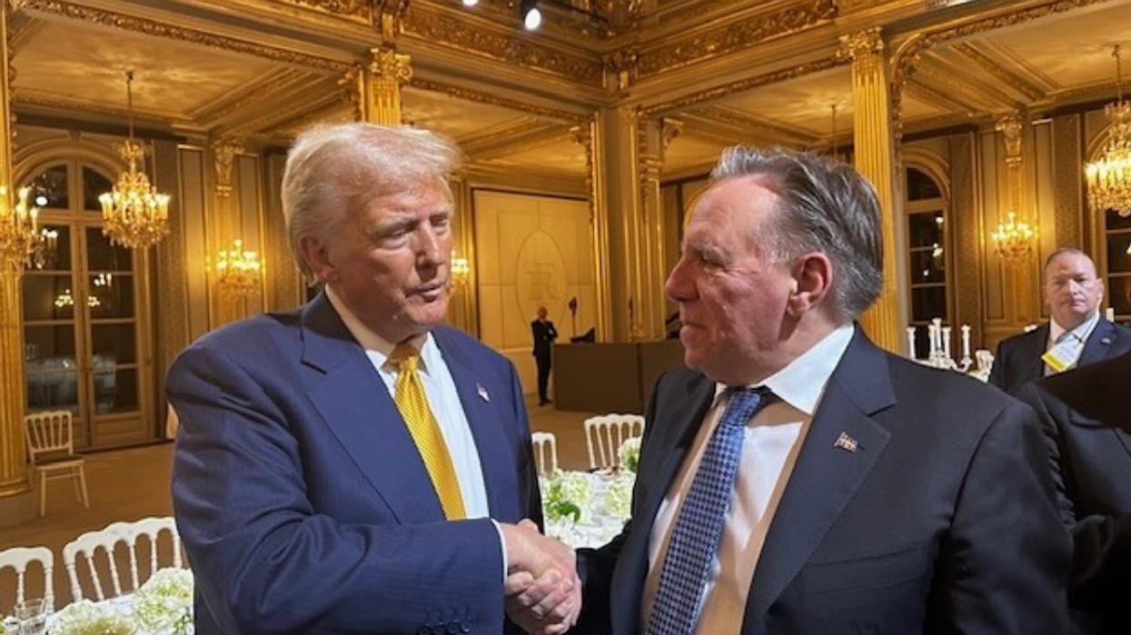 Donald Trump meeting Quebec Premier Francois Legault in November, 2024.