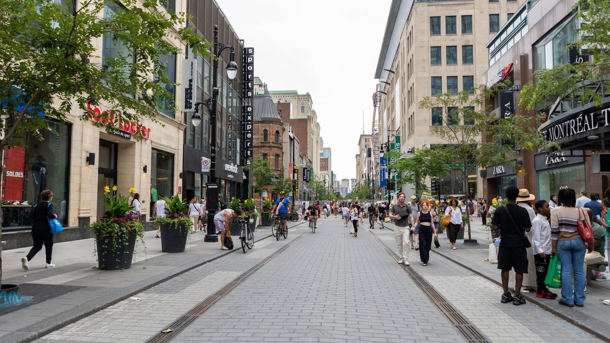 Downtown Montreal shoppers.