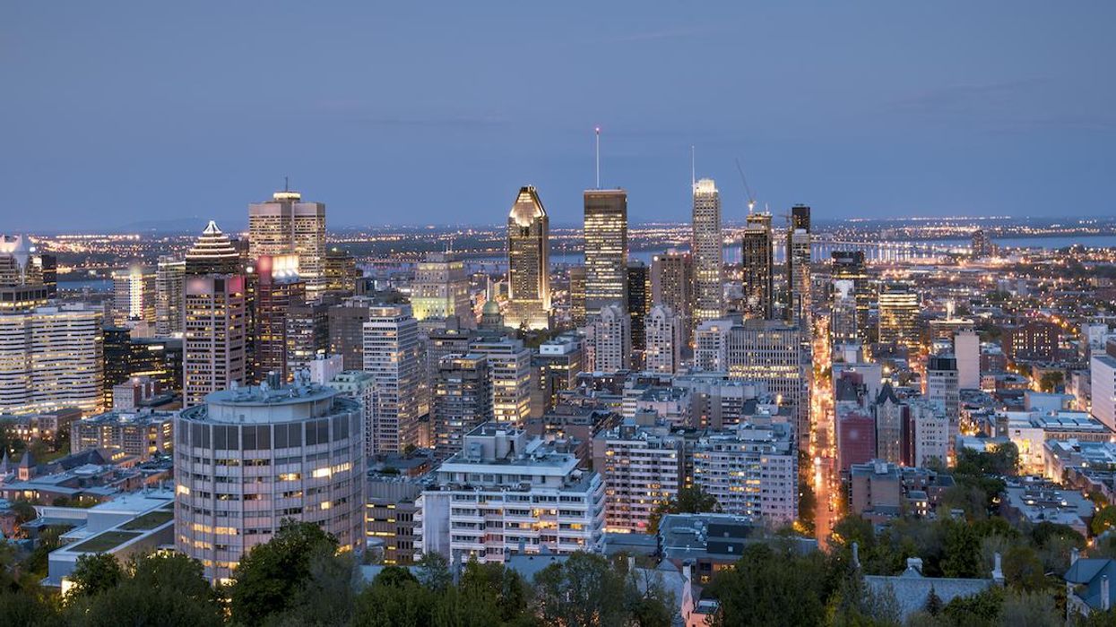 Downtown Montreal skyline.