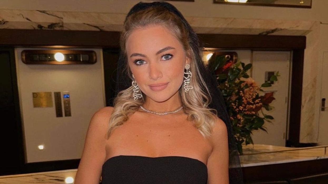 Emma Fortin wearing an all-black outfit in New York City as she celebrates her bachelorette.