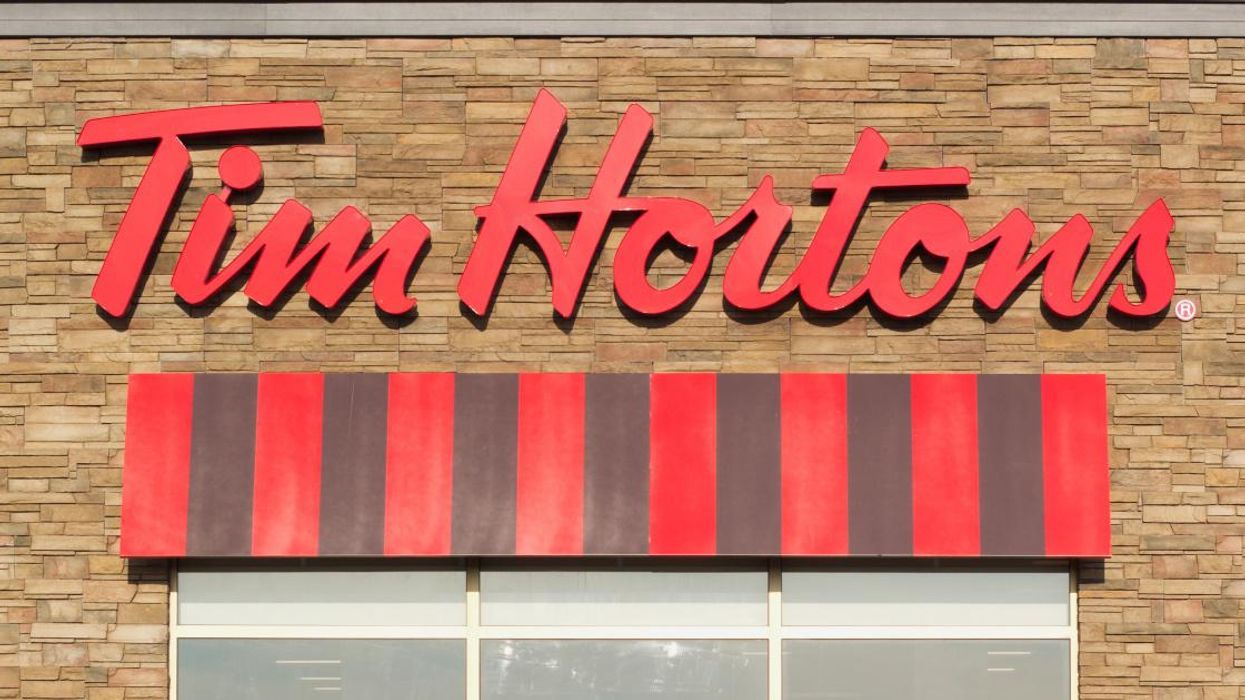Exterior of Tim Hortons restaurant in Canada.