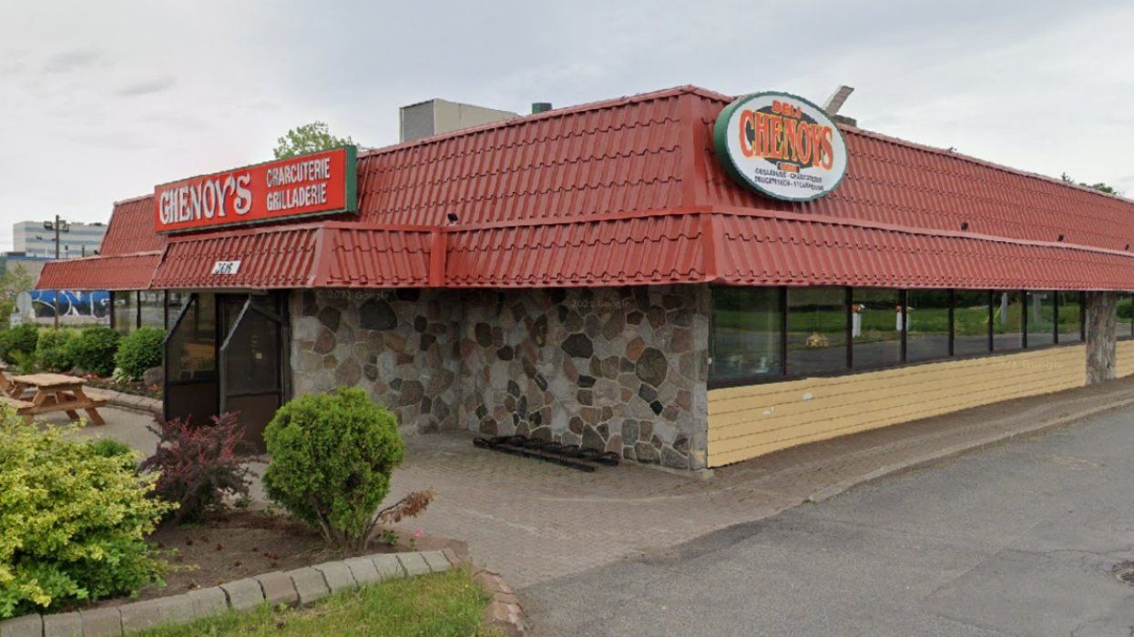 Exterior shot of Chenoy's Deli in Montreal.