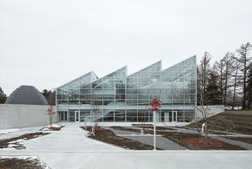 Exterior view of the butterfly garden of the Montreal Insectarium.