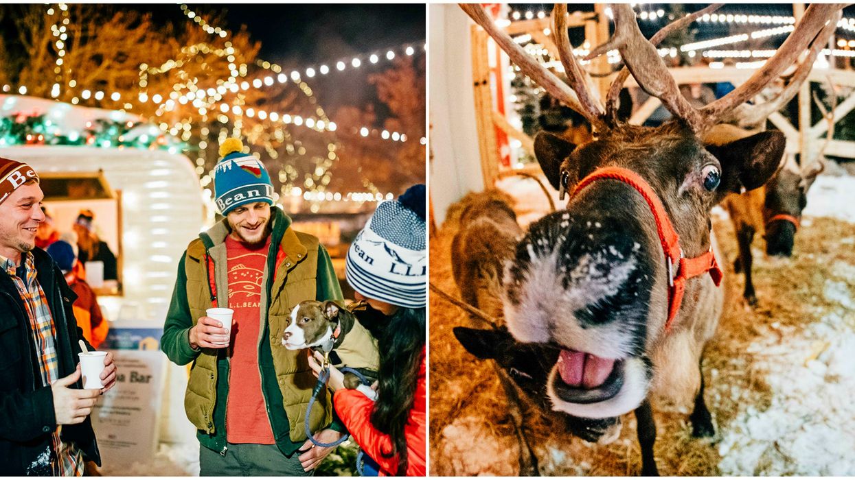 Freeport, Maine Holiday Festival Includes A Reindeer Farm & Giant Snow