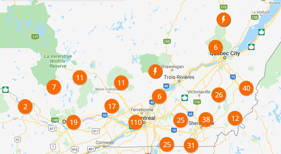 HydroQuébec Power Outages Hit Over 100,000 Clients As Wind & Rain