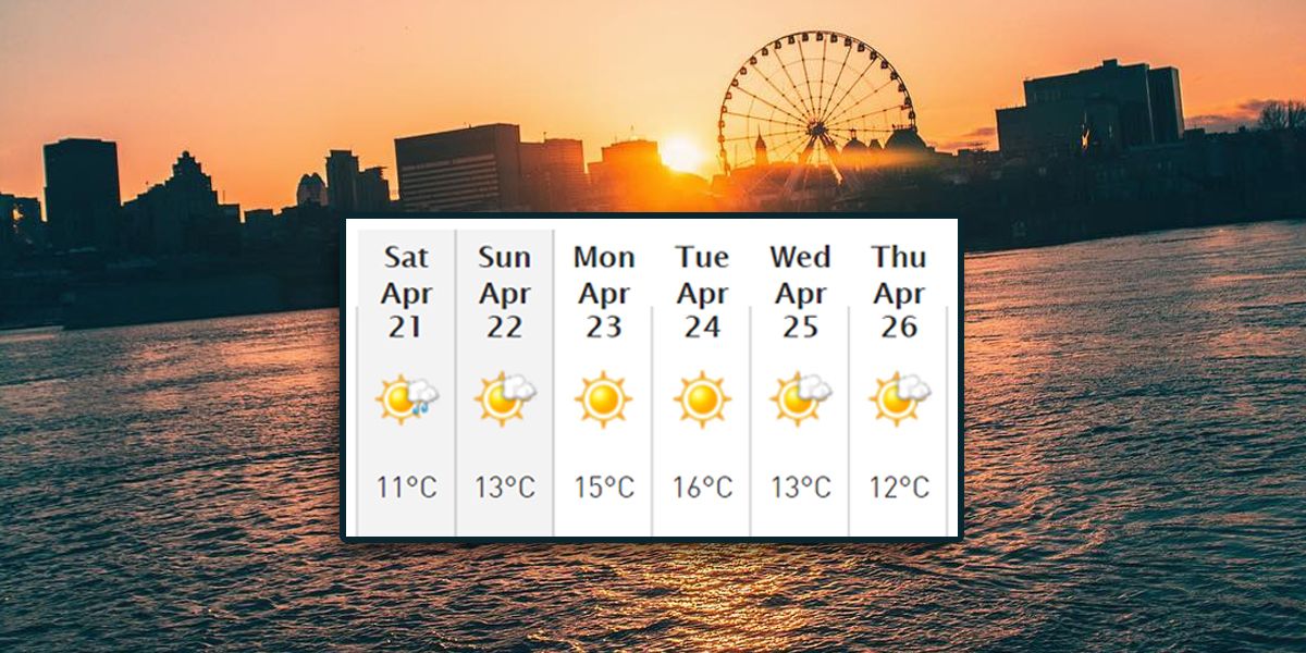 Montreal's Weather Forecast For Next Week Looks Amazing MTL Blog