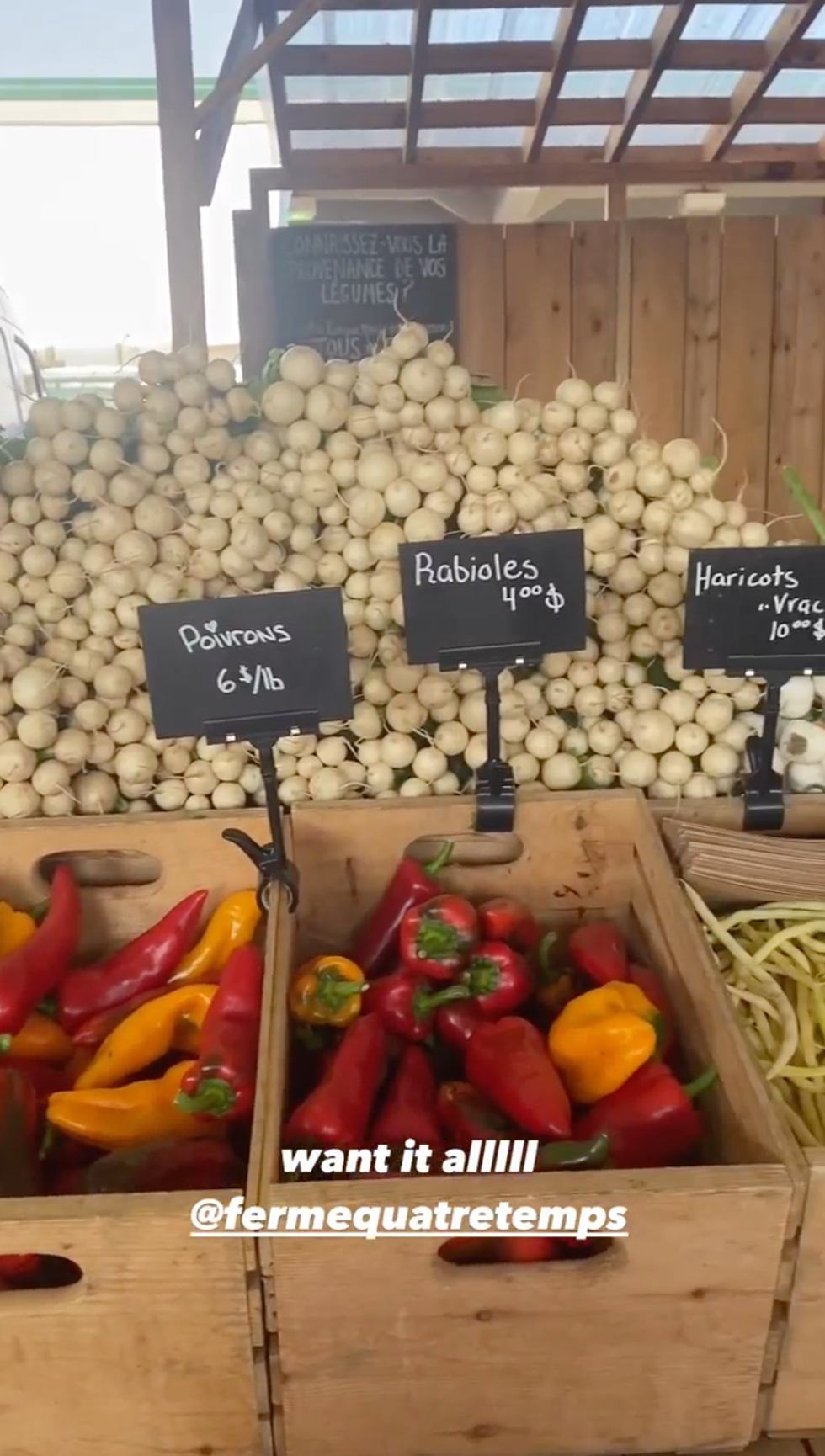 Ferme Des Quatre-Temps stand at Montreal's Jean-Talon Market.