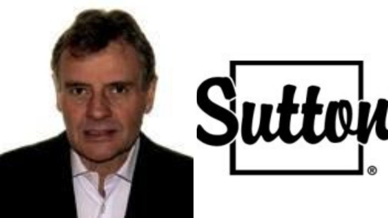 Folla's realtor profile lists him as a "Certified Residential and Commercial Real Estate Broker AEO." Right: The Sutton-Quebec logo.