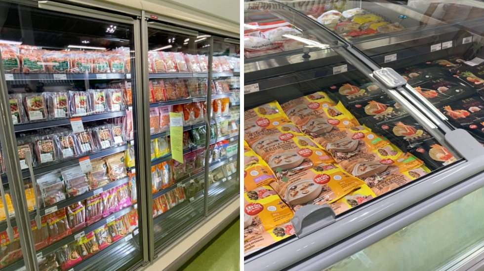 Frozen food aisle at T&T Supermarket in Montreal.