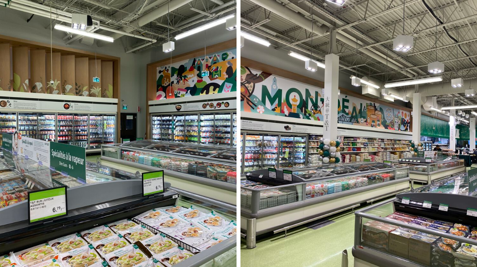 Frozen food aisle at T&T Supermarket in Montreal.