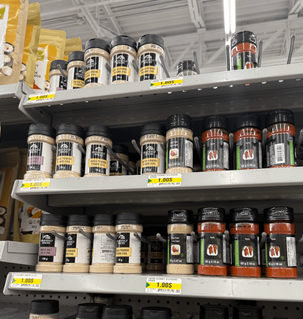 Garlic powder at a Dollarama store.