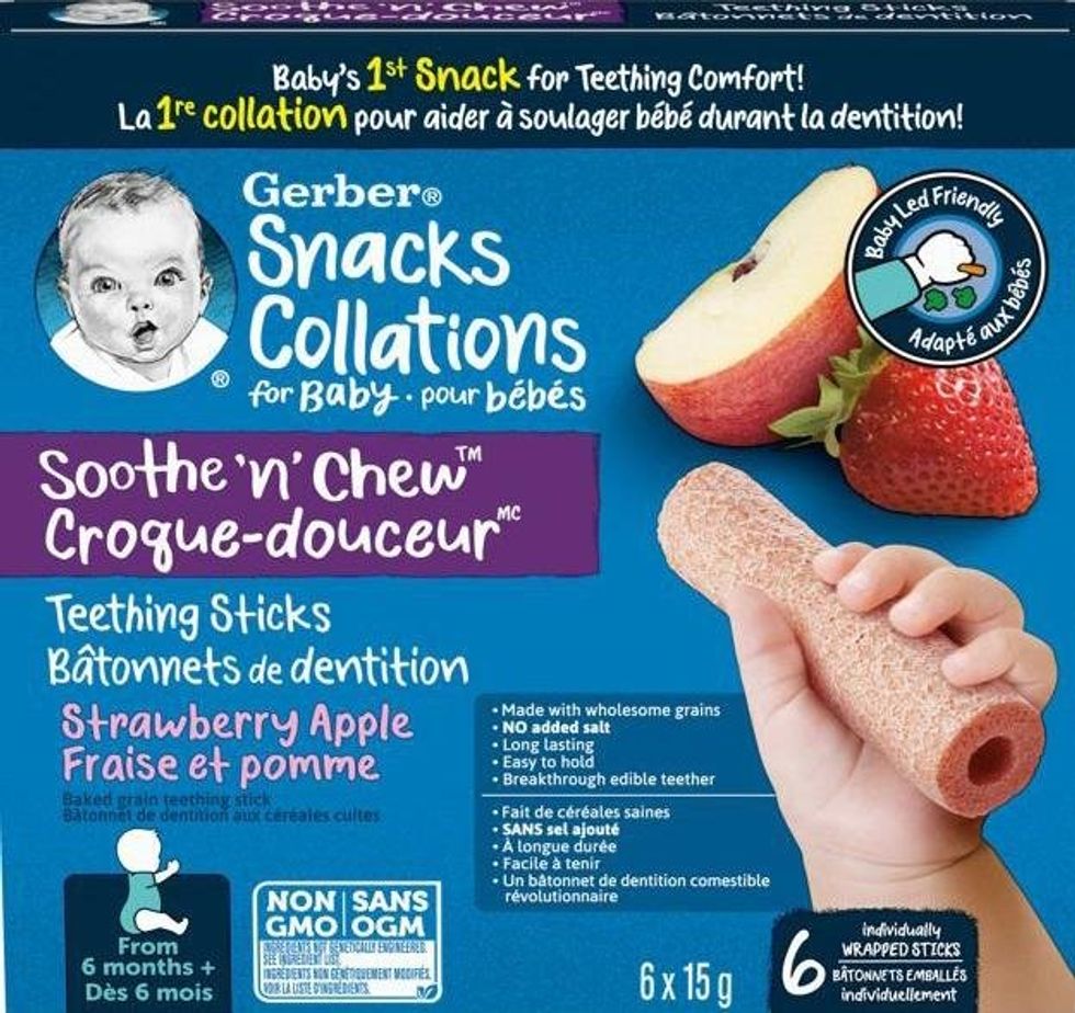 Gerber Soothe N Chew Teething Sticks - Strawberry Apple, 6 x 15 g