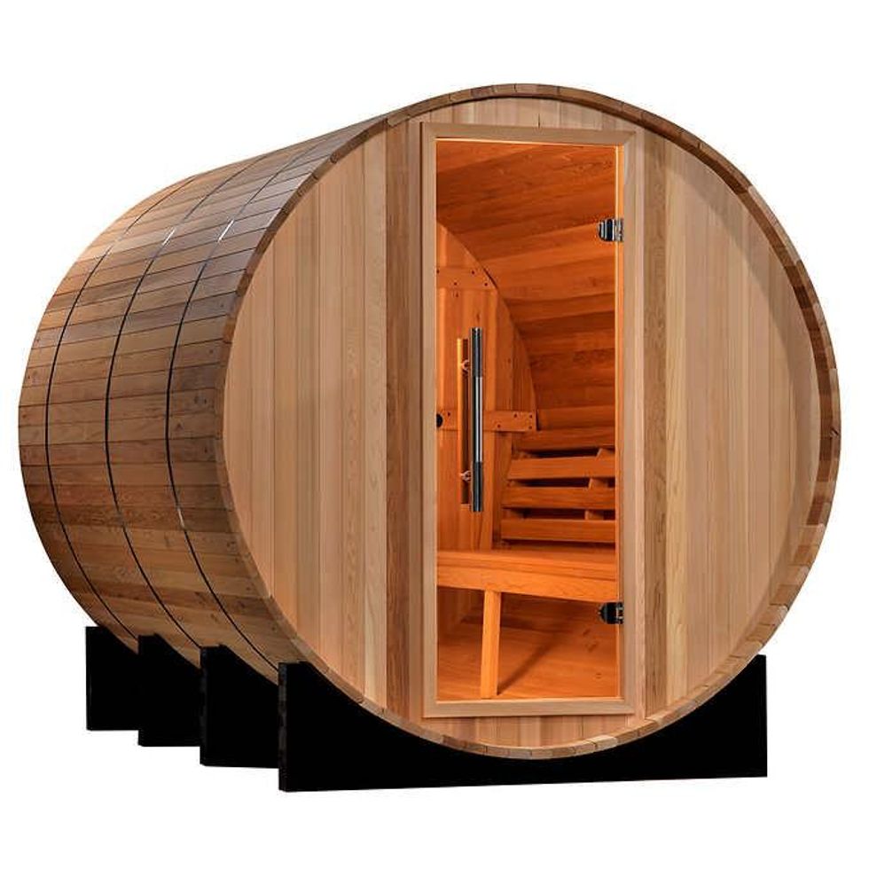 Golden Designs Marstrand 6-person Barrel Steam Sauna.