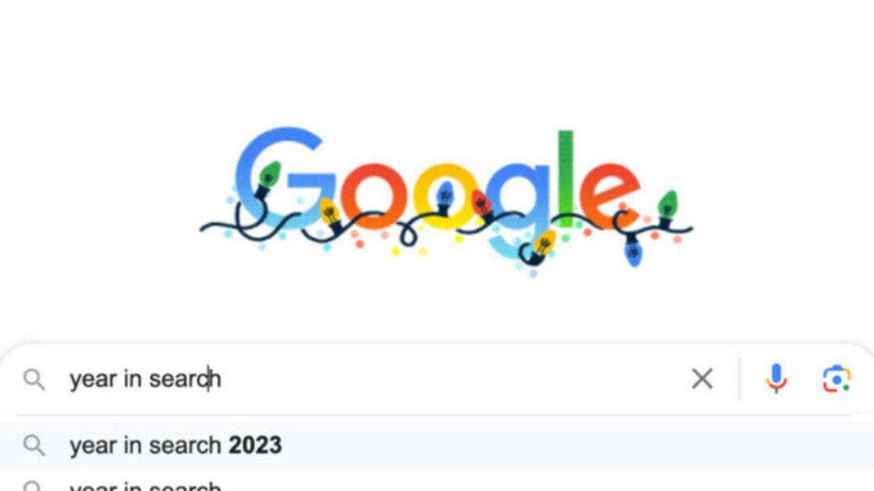 Google search window with "year in search" typed.
