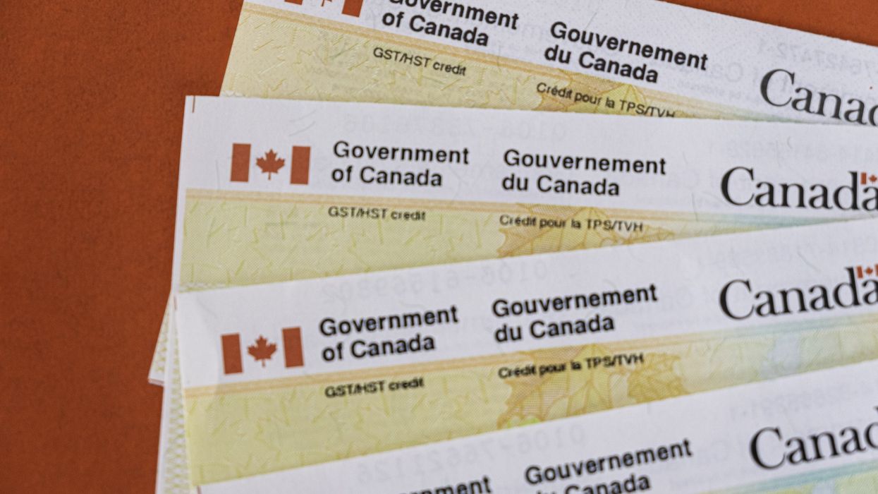 Government of Canada GST/HST Credit cheques (illustrative).