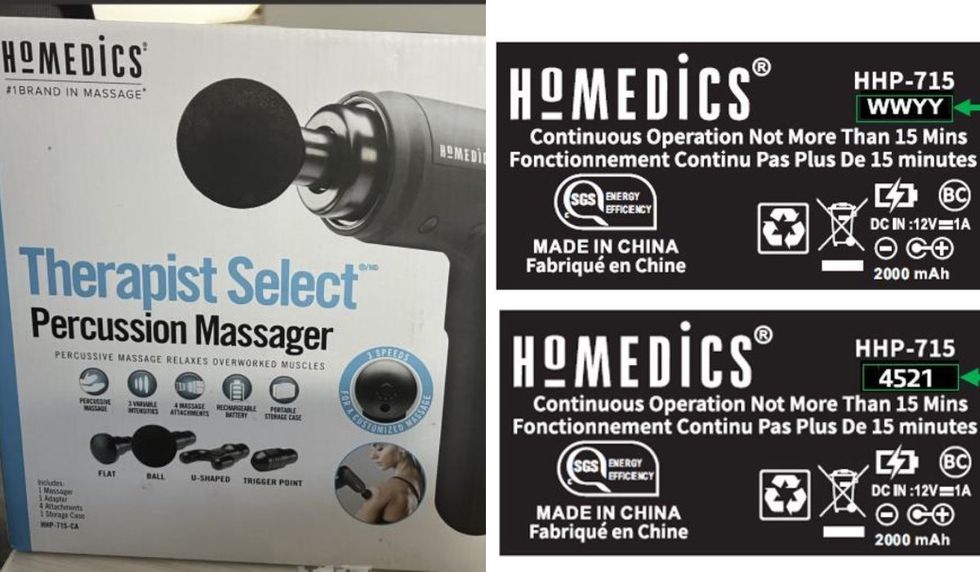 HoMedics Therapist Select Massagers with model number HHP-715 or HHP-715-CA