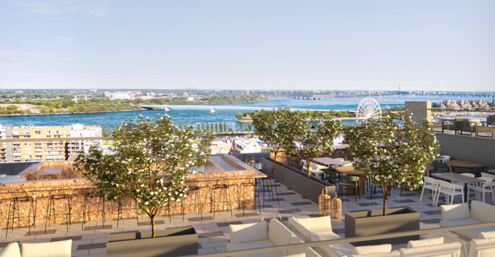 Hyatt Centric Ville-Marie Montr\u00e9al rooftop terrasse.