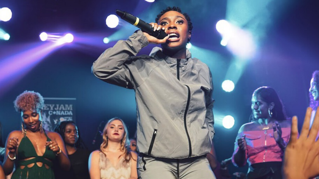 I.P. The Poet performs at the 2019 Honey Jam finale concert in Toronto.