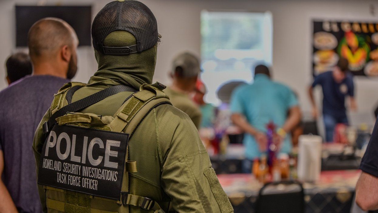 ICE agents arresting people.