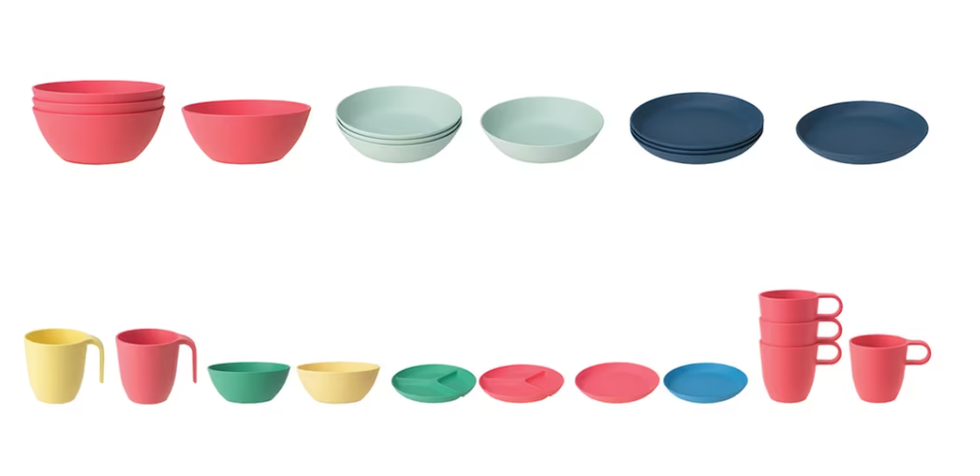 IKEA HEROISK and TALRIKA plates, bowls and mugs.