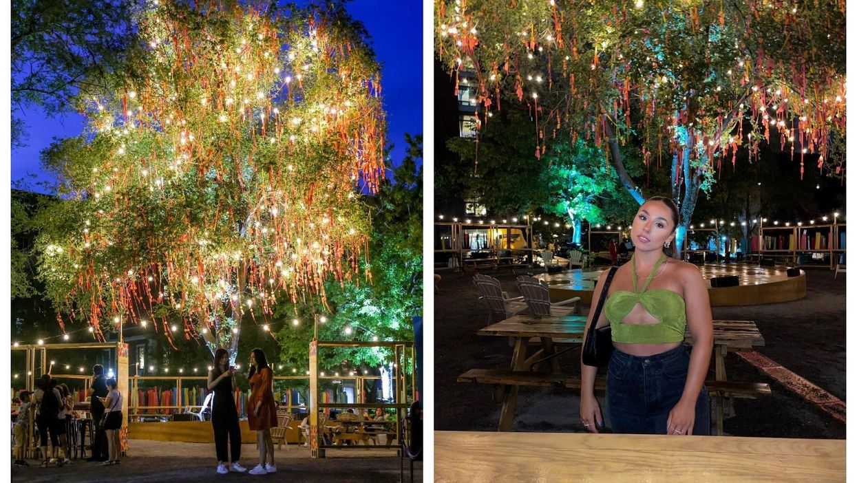 Montreal's Chinatown Has A Dreamy New Patio With A Wish Tree That Twinkles At Night