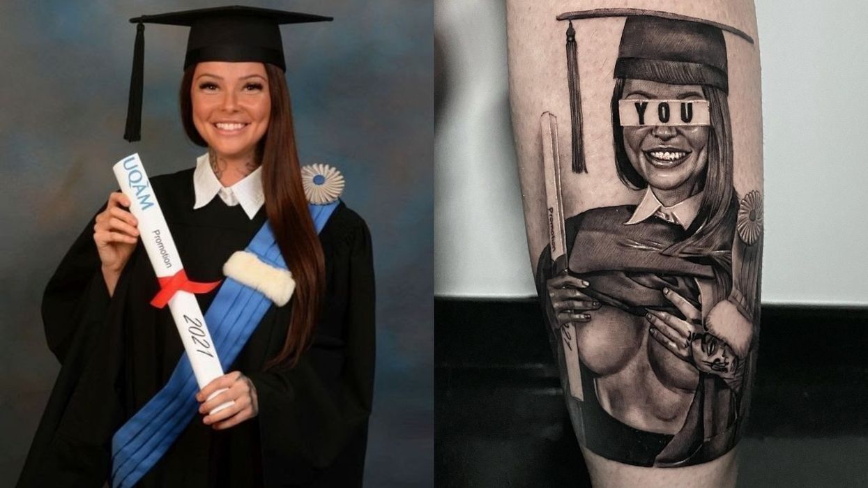 Hélène Boudreau Got Her Famous Graduation Photo Tattooed On Herself