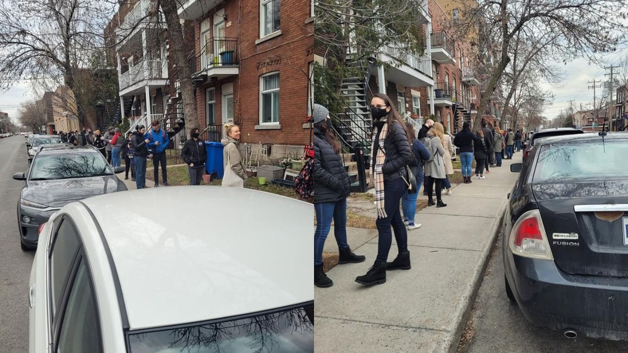 Viral Photos Apparently Show An Enormous Lineup To Visit A Montreal Apartment