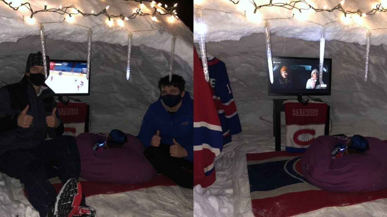2 Habs Fans Made A Snow Cave To Watch Games & Nothing Could Be More Canadian (VIDEO)