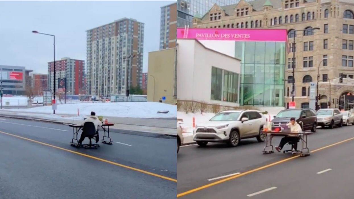 This Montrealer Put His Office On Wheels And Literally Rolled Through Downtown (VIDEO)