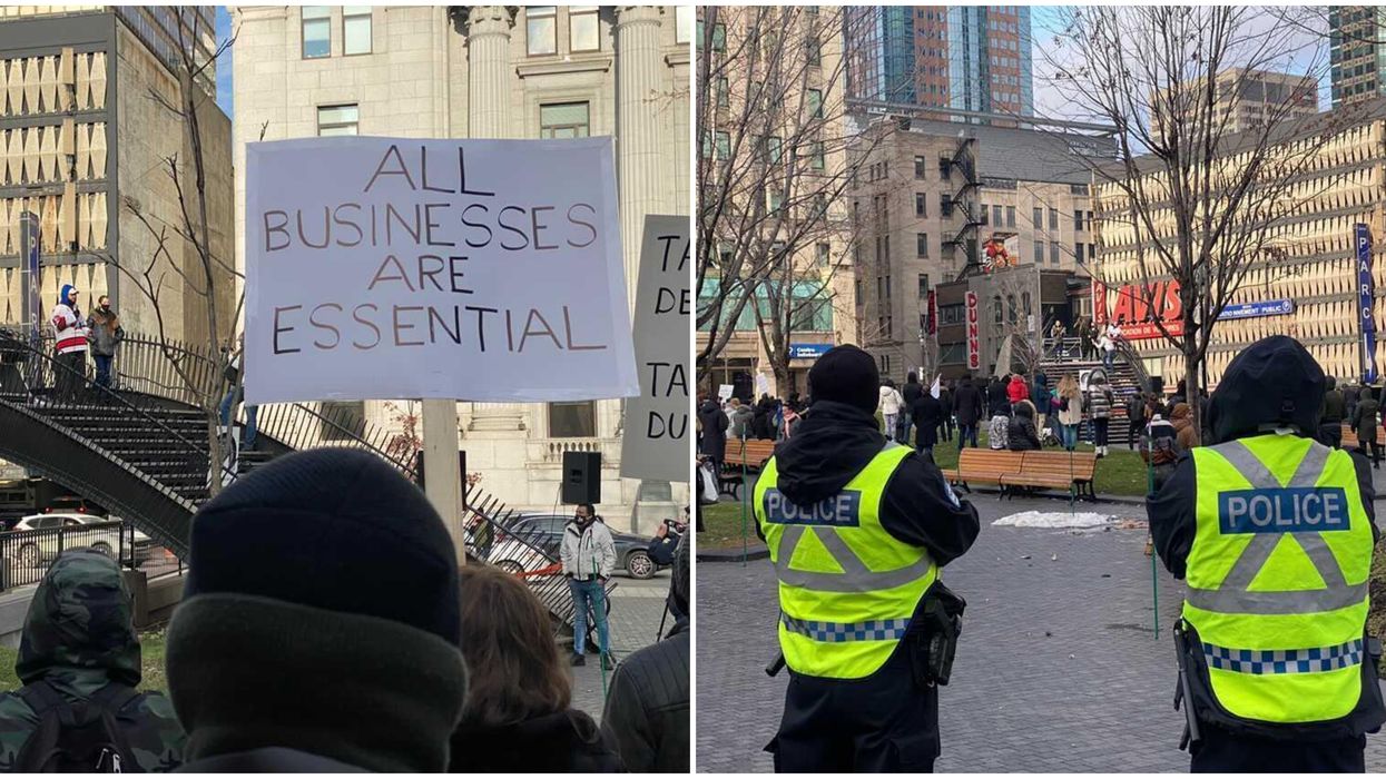 Montrealers Took To The Streets This Weekend To Protest Quebec's COVID-19 Lockdown