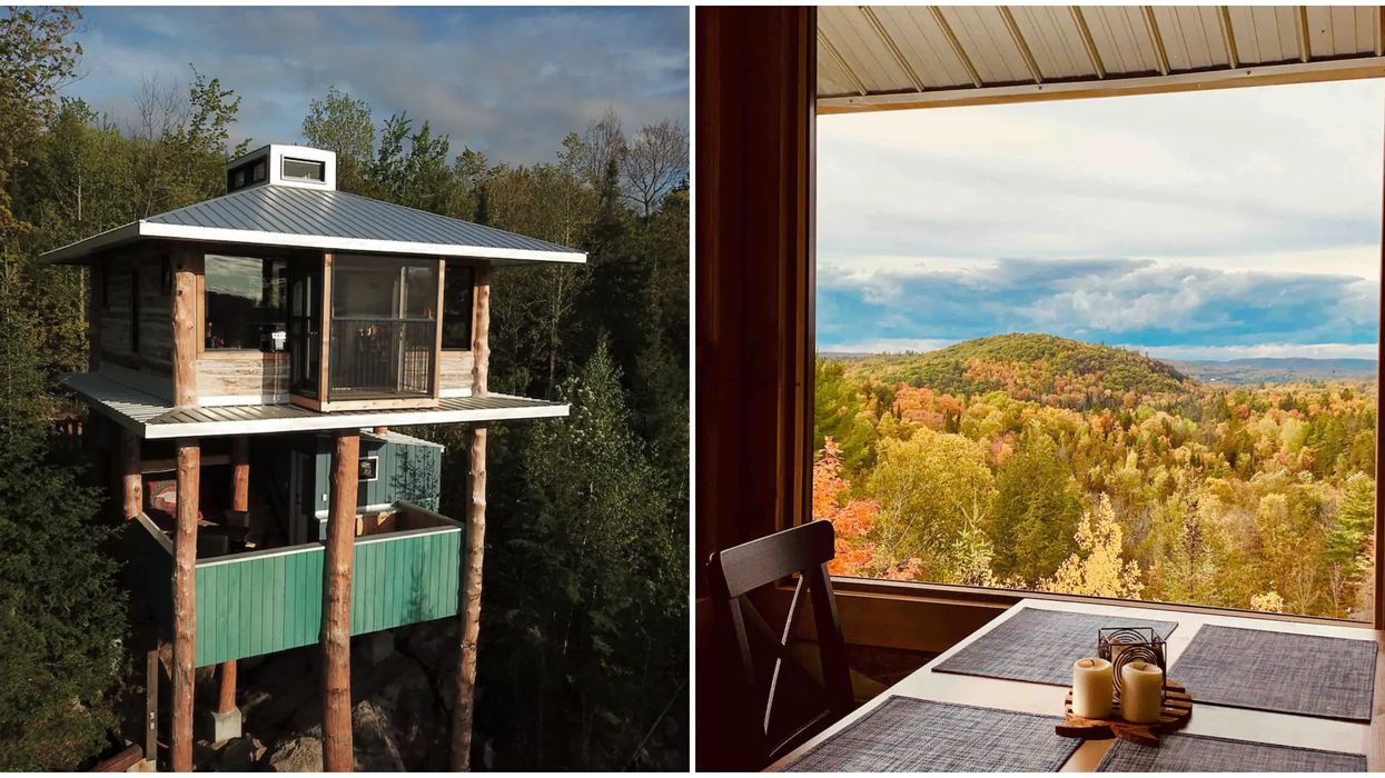 This Quebec Cabin On Stilts Is SO Tall You'll Feel Like You Can Touch The Clouds (PHOTOS)