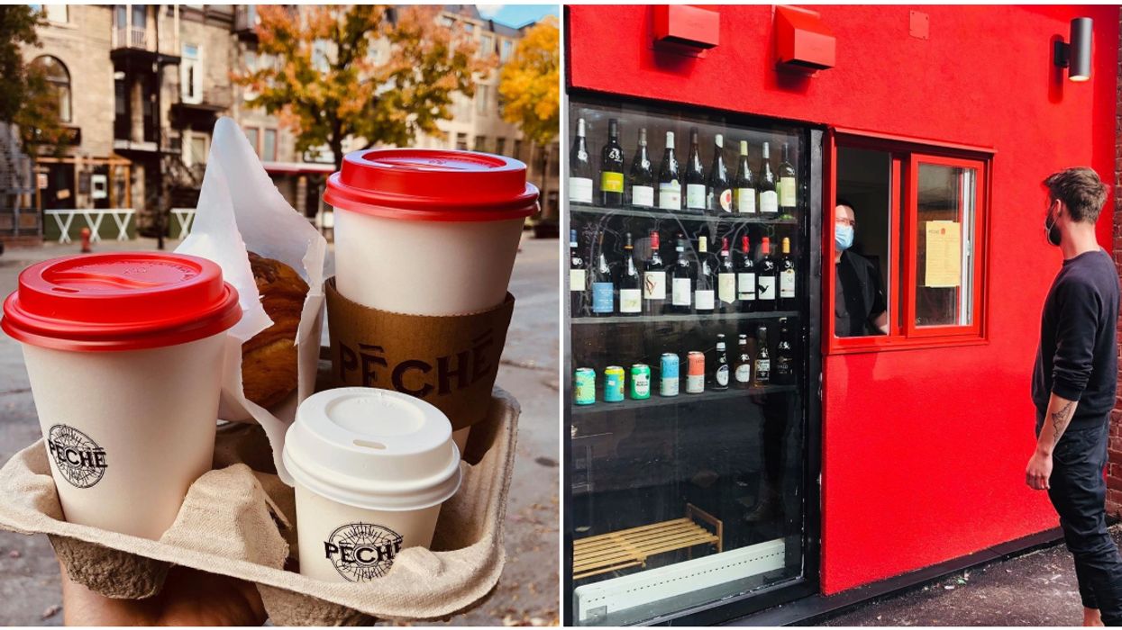 This Café On St-Denis Has A Takeout Window Where You Can Get Wine, Pasta & Coffee To Go