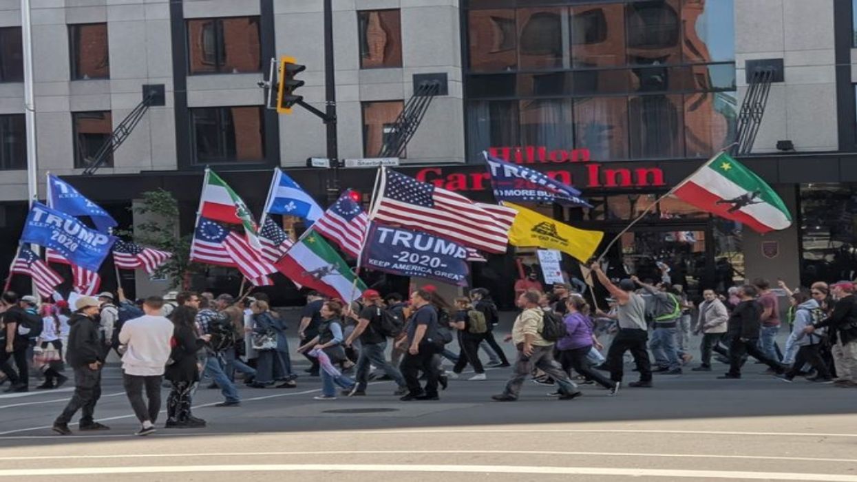 A Huge Anti-Mask Protest Took Place In Montreal & 'Trump 2020' Flags Were Everywhere