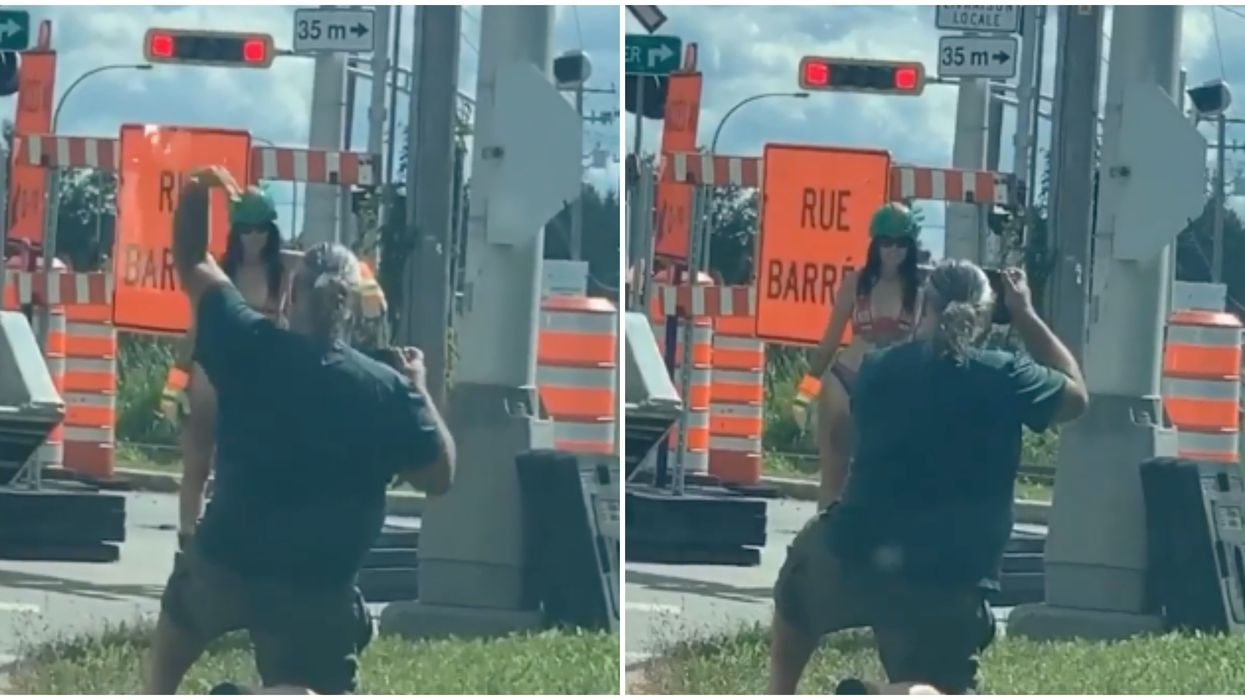 Montreal’s Orange Cones Finally Found A Purpose In This Woman’s Viral Photoshoot (VIDEO)