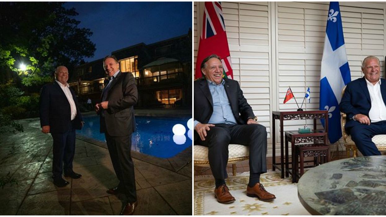 Legault & Doug Ford Showed Off Their Beautiful Bromance At Ford's House Last Night