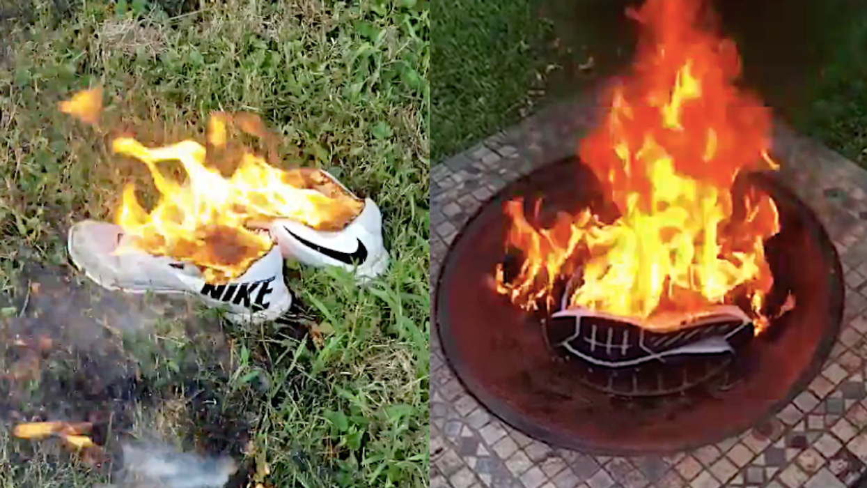 Nike top burned shoes