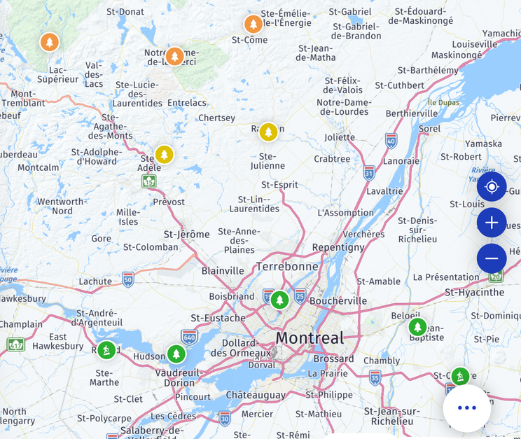 Laurentian Mountains Map