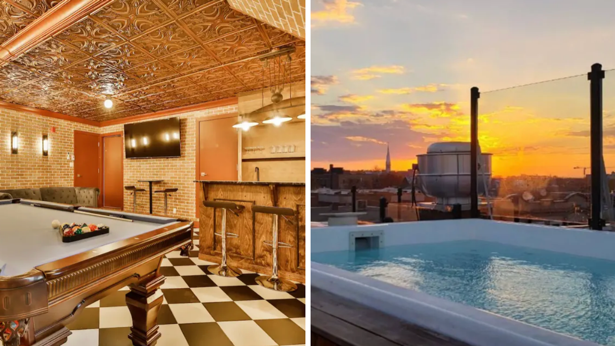 This Luxe Montreal Airbnb Has A Secret Speakeasy & Rooftop Hot Tub (PHOTOS)
