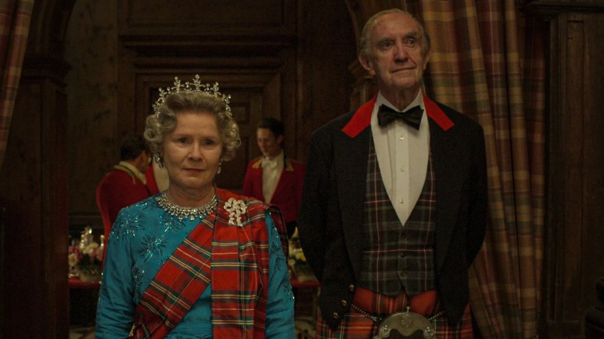 Imelda Staunton and Jonathan Pryce as Queen Elizabeth II and Prince Philip in season 6 of The Crown on Netflix.