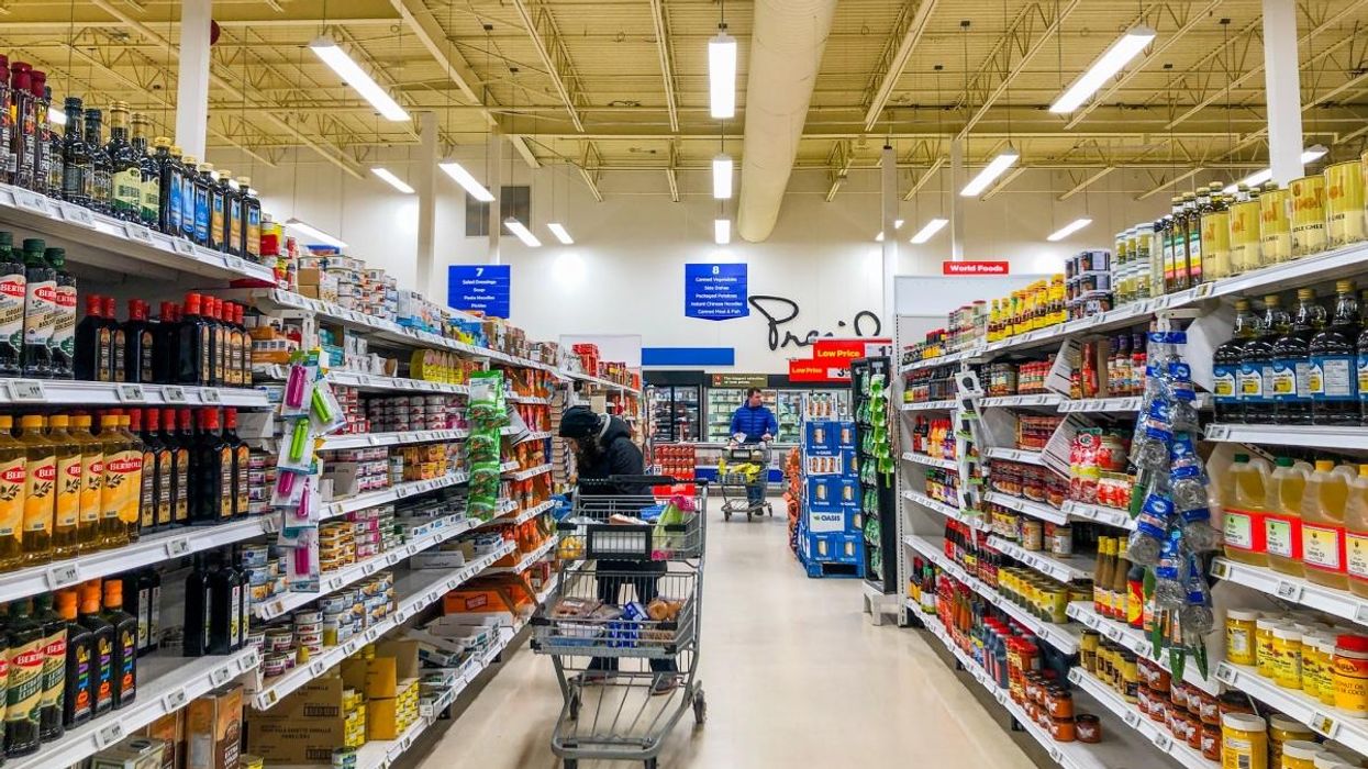 Inside a Canadian grocery store.