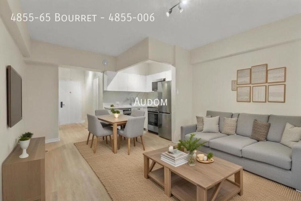Interior of a spacious studio apartment in Montreal's NDG neighbourhood.