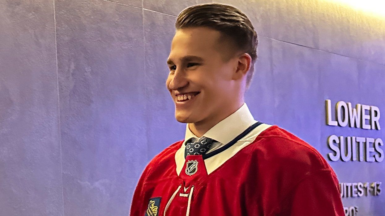 Ivan Demidov reacts to being drafted by the Canadiens.
